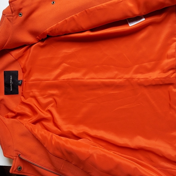 Ladies Banana Republic Jacket Size 6 With Zipper and Buttons Orange - Picture 8 of 9